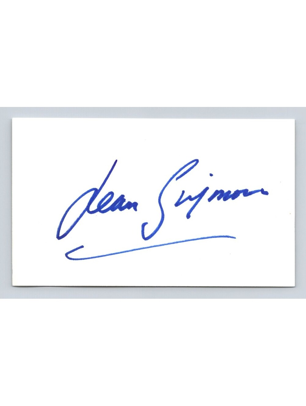 Jean Simmons Autographed Signed Index Card Paper Movie Star Actress